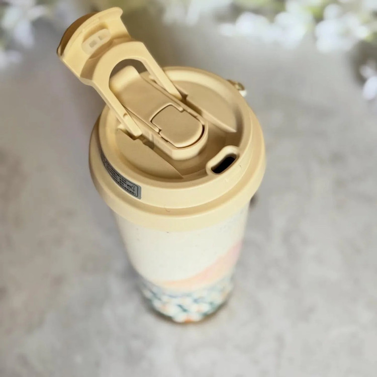تراول ماگ ۲ لبه طرح گل بابونه استیل ۳۱۶L حجم ۵۲۰ میل